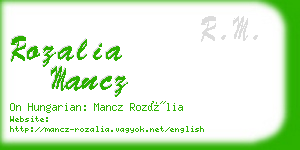 rozalia mancz business card